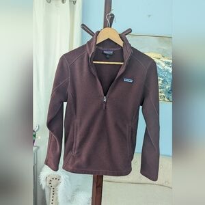 Patagonia Synchilla Red Burgundy Fleece Better Sweater 1/4 Zip Jacket Sz S